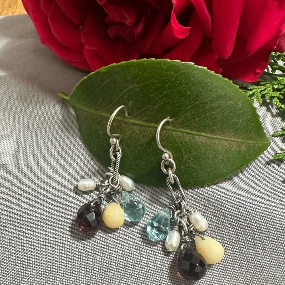 Silpada Elegant sterling Silver 925 and Multicolor Dangle Earrings